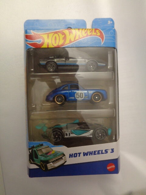 Hot Wheels - 3 car pack containing a Ferrari and a Porsche