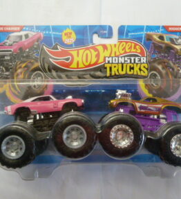 Hotwheels - 2025 - Monster Trucks - Duos - Demolition Doubles - DODGE CHARGER vs RODGER DODGER - Muscle cars - Pink and gold respectively