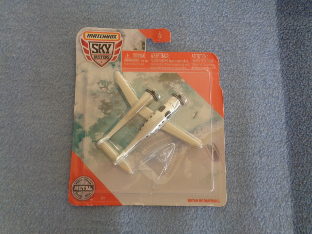 Matchbox - 2019 - Sky Busters - RUTAN BOOMERNG - 2/13 - Rutan Model 202 Boomerang - Twin engine asymmetrical prototype experimental plane - White