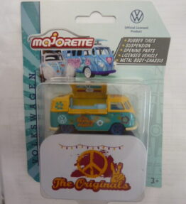 Majorette - Volkswagen - The Originals - Majorette Volkswagen The Originals Deluxe Cars - VOLKSWGEN T1 Minivan - Turquoise and yellow