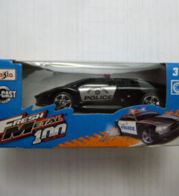 Maisto - Fresh Metal 100 Collection - LAMBORGHINI MURCIELAGO VT 2001 - Metropolitan police car in black silver color