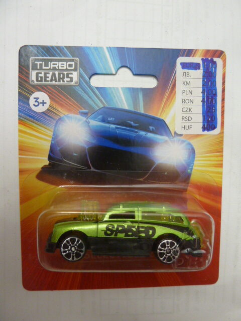 Turbo Gears - Collectible Car - STREAMLINED STATION WAGON - ref. # 008 - Green bearing logo "Speed"