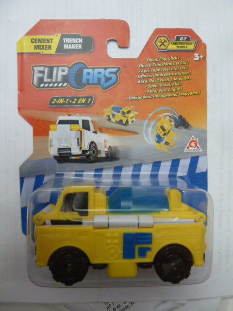 Alpha Group - Flip Cars - 2020 - CEMENT MIXER transforming into TRENCH MAKER - Construction vehicle - 02 - Yellow