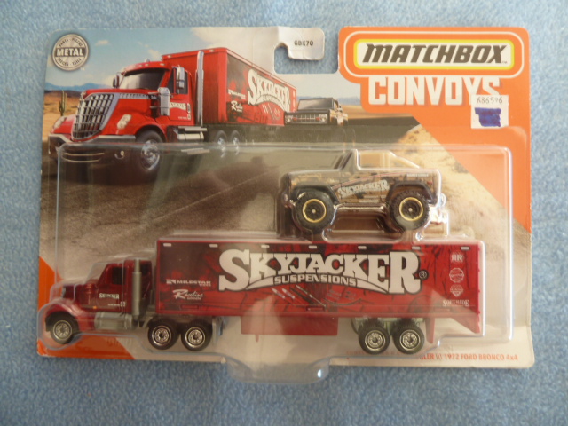 Matchbox - Convoys - LONESTAR AND BOX TRAILER 1972 / FORD BRONCO 4 x 4  - Brick red - Skyjacker suspensions