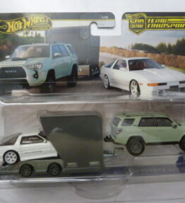 Hotwheels - 2024 - Premium - Car Culture - Team Transport - '18 TOYOTA 4RUNNER - '89 TOTOTA SUPRA - # 72 - Green & white respectively