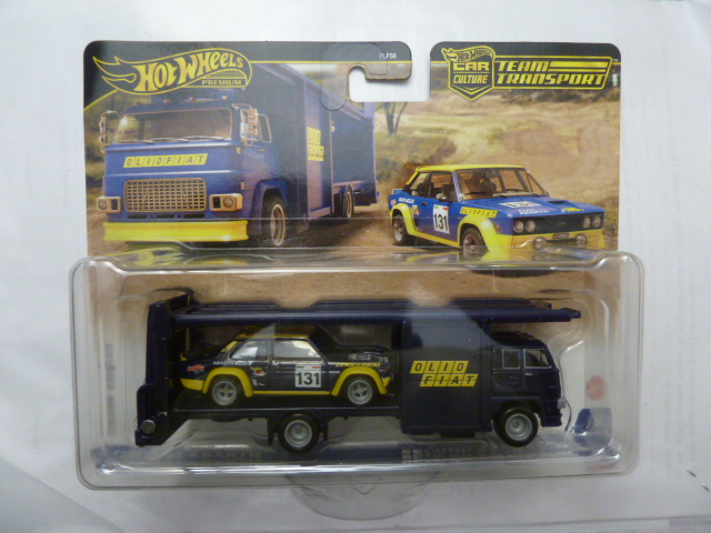 Hotwheels - 2021 - Premium - Car Culture - Team Transport - FIAT 131 ABARTH - SECOND STORY LORY - # 62 - Navy blue