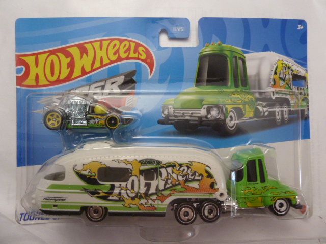 Hotwheels - 2022 - Super Rigs - TOONED UP - Green and white