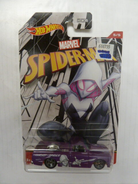 Hotweels - Long Cards - Marvel - Spiderman - '67 CHEVY C10 - 5/5 - Pickup truck - Pink