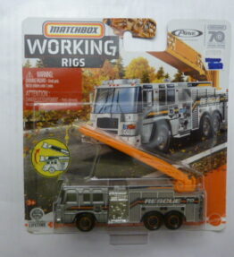 Matchbox - 2022 - Matchbox 70 Years Special Edition - Working Rigs - PIERCE QUANTUM AERIAL LADDER TRUCK - FIRE ENGINE - 10/16 - Silver