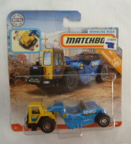 Matchbox - 2018 - Working Rigs - MBX Construction - ROAD SCRAPER - Yellow blue