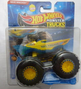 Hotwheels - 2025 - Monster Trucks - Single - WAVE WRECKER - Speed boat on monster wheels - Yellow