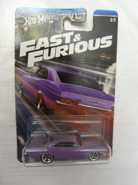 Hotwheels - 2024 - Fast & Furious - 1966 CHEVY IMPALA - 3/5 - Pink - Metal base