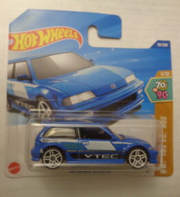 Hotwheels - 2024 - Mainline - '90 HONDA CIVIC EF - 28/250 - 1/10 - 70's vs 90's - Blue