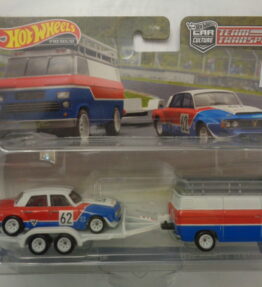 Hotwheels - 2021 - Premium - Car Culture - Team Transport - '70 ROVER P6 GROUP 2 - HW RALLY HAULER - # 55 - Blue, red and white