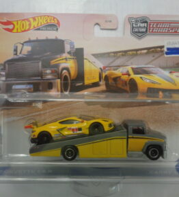 Hotwheels - 2021 - Premium - Car Culture - Team Transport - CORVETTE C8.R - CARRY ON - # 36 - Yellow and grey