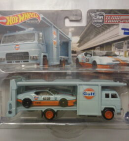 Hotwheels - 2021 - Premium - Car Culture - Team Transport - DE TOMASO PANTERA GRUPPO 4 - SECOND STORY LORRY - # 57 -Light blue and orange
