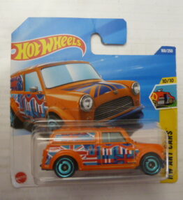 Hotwheels - Mainline - '67 AUSTIN MINI VAN - HW Art Cars - 169/250 - 10/10 - Orange with graphics