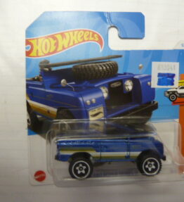 Hotwheels - 2024 - Mainline - LAND ROVER SERIES II - HW Hot Trucks - 92.250 - 5/10 - Open jeep - Blue - Metal base