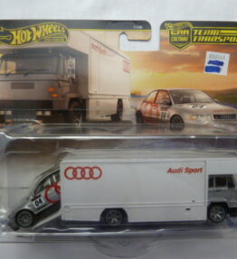 Hotwheels - 2024 - Premium - Car Culture - Team Transport - AUDI S4 QUATTRO - FLEET FLYER - # 77 - White body and silver cab for truck and silver color for Audi car