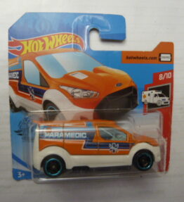 Hotwheels - 2018 - Mainline - HOTWHEELS FORD TRANSIT CONNECT - HW Rescue - 218/250 - 8/10 - Orange and white