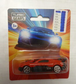 Turbo Gears - Collectible Car - SPORTS CAR WITH TOP GRAPHICS - Red with black at lower part - Our ref. # 051