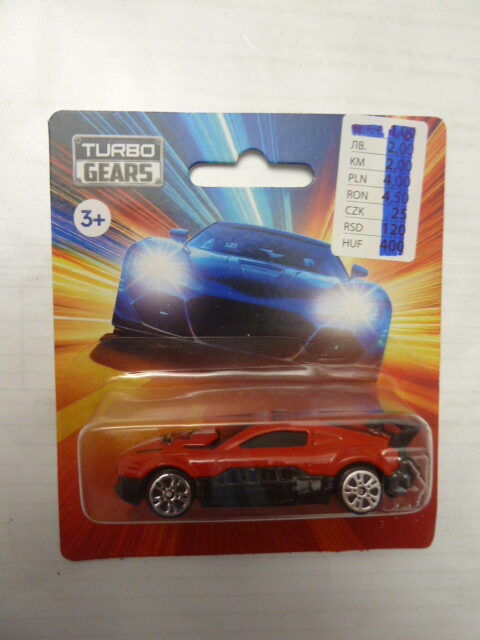 Turbo Gears - Collectible Car - SPORTS CAR WITH TOP GRAPHICS - Red with black at lower part - Our ref. # 051