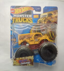 Hotwheels - 2023 - Monster Trucks - Single - HOT WHEELS DELIVERY - HWMT Back to Basics - 6/6 - Cargo van - Mustard yellow