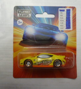 Turbo Gears - Collectible Car - YELLOW SPORTS CAR - With logo "Blaze Runner" - Our ref. # 062