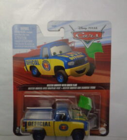 Mattel - 2021 - Disney Pixar Cars - DEXTER HOOVER WITH GREEN FLAG - Piston Cup Official - Pickup truck - Yellow and blue
