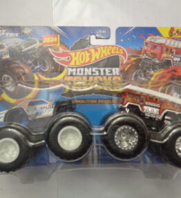 Hotwheels - 2024 - Monster Trucks - Duos - Demolition Doubles - NIGHT SHIFTER vs 5 ALARM - Police Car vs Fire Engine