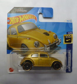 Hotwheels - 2021 - Mainline - BUMBLEBEE - 186/250 - HW Screen Time - 9/10- Volkswagen Beetle - Gold - Metal base