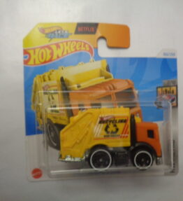 Hotwheels - 2021 - Mainline - TOTAL DISPOSAL - 160/250 - 8/10 - HW Metro - Garbage truck - Orange and yellow - Metal base