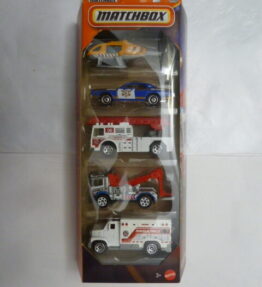 Matchbox - 2024 - Multipacks - 5 Car Pack - MBX RESCUE V - Emergency vehicles and helicopter