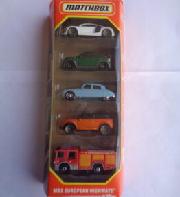 Matchbox - 2022 - 5 Car Multipacks - MBX EUROPEAN HIGHWAYS - # HKY17 - European car models including vintage cars