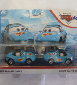 Mattel - 2019 - Disney Pixar Cars - DINOCO MIA - MIA DINOCO vs DINOCO TIA - TIA DINOCO - Identical cars both light blue AND WITH LOGO "95"