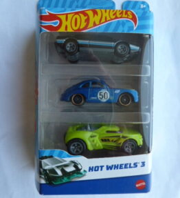 Hotwheels 3 - 2022 - 3 Car Multipack - Featuring black DMC DELOREAN and vintage PORSCHE 356A in blue