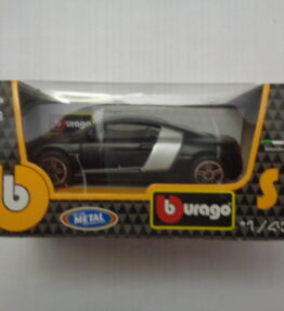 Burago - Scale 1 : 43 - Box - AUDI R8 - Black with silver stripe