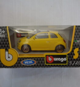 Burago - Scale 1 : 43 - Box - FIAT 500 - Modern version - Yellow