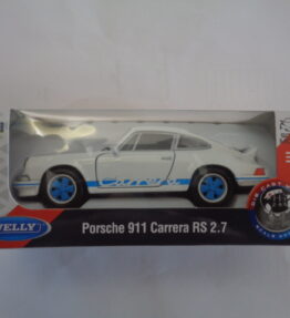 Welly - Scale 1 : 34 - PORSCHE 911 CARRERA RS 2.7 - White with blue strIpe