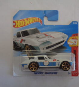 Hotwheels - 2025 - Mainline - CORVETTE GRAND SPORT - 97/250 - 3/10 - Then and Now - White with grey blue thick side strip