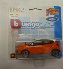Burago - Scale 1 : 43 - Street Fire - 2022 - RENAULT CAPTUR - Orange with white roof