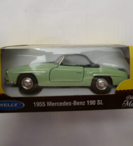 Welly - Scale 1 : 34 - Old Timer - 1955 MERCEDES BENZ 190 SL - Coupe - Green grey