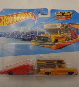 Hotwheels - 2026 - Track Fleet - CHEVY SILVERADO DRIFTCATION - Chevrolet mobile home with ramp trailer - Light orange and brown car and red trailer - Limited Edition