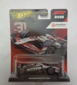 Hotwheels - 2025 - Premium - Formula 1 - MONEYGRAM HAAS F1 TEAM - # 31 - Black and white
